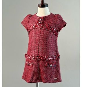 Pili Carrera girls red tweed dress in size 6y